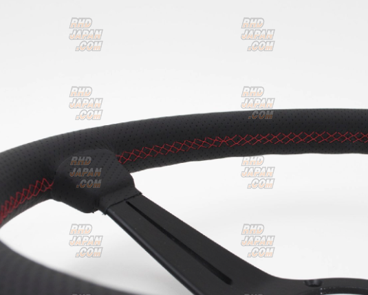 NARDI Steering Wheel Sports Type Rally 340mm - Red Logo / Stitch